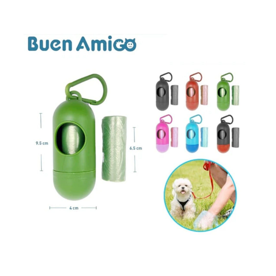 DISPENSADOR + BOLSAS HIGIÉNICAS PARA MASCOTAS – Buen Amigo