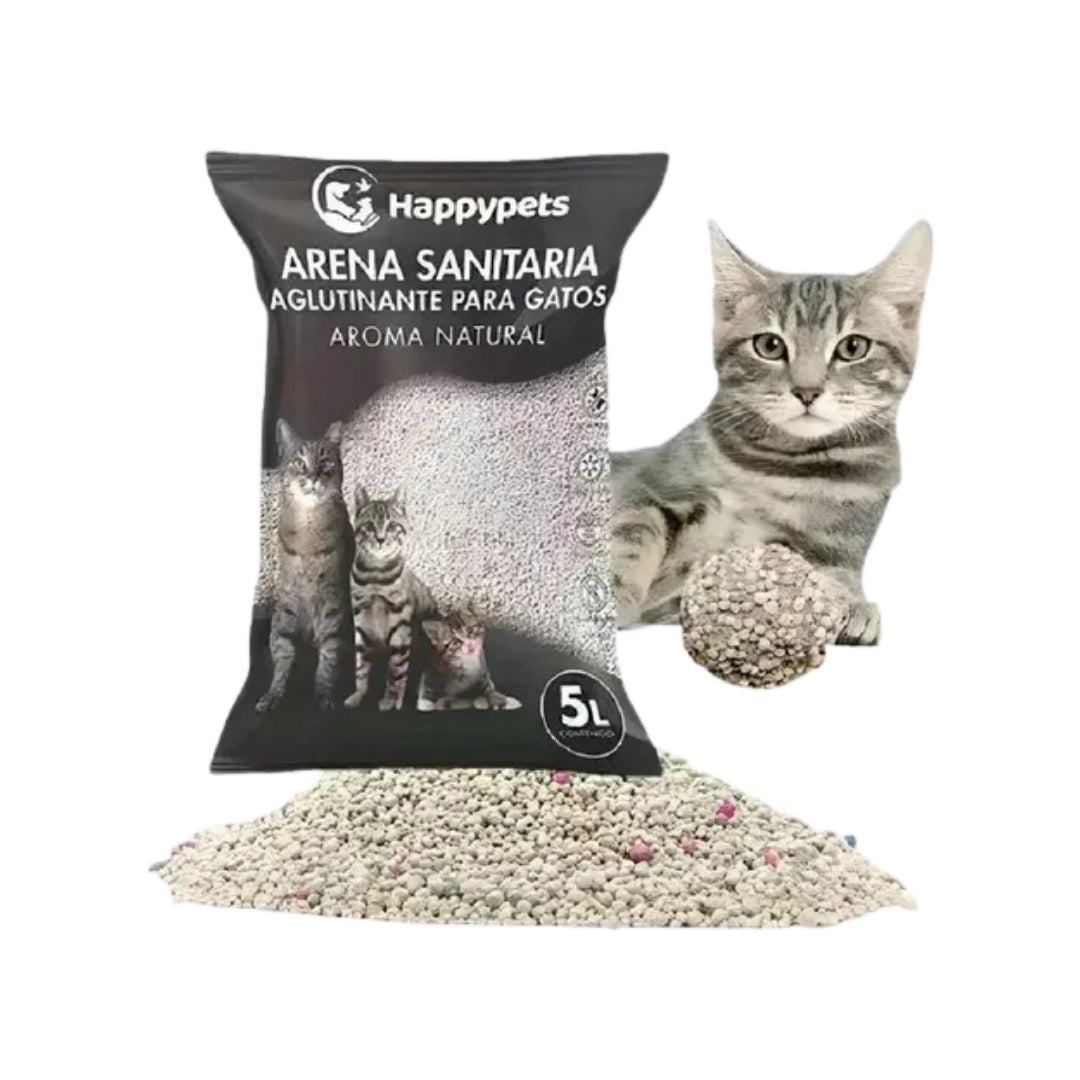 Arena Aglutinante Natural 5 kg para Gatos Sin Aroma - Buen Amigo