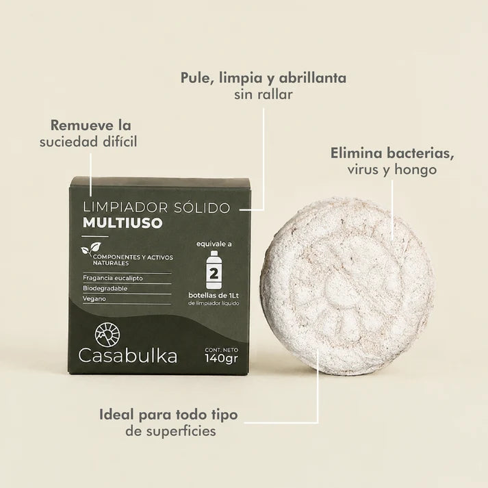 Limpiador Sólido Multiuso Piedra Blanca 140 g Pule y Abrillanta – Casabulka