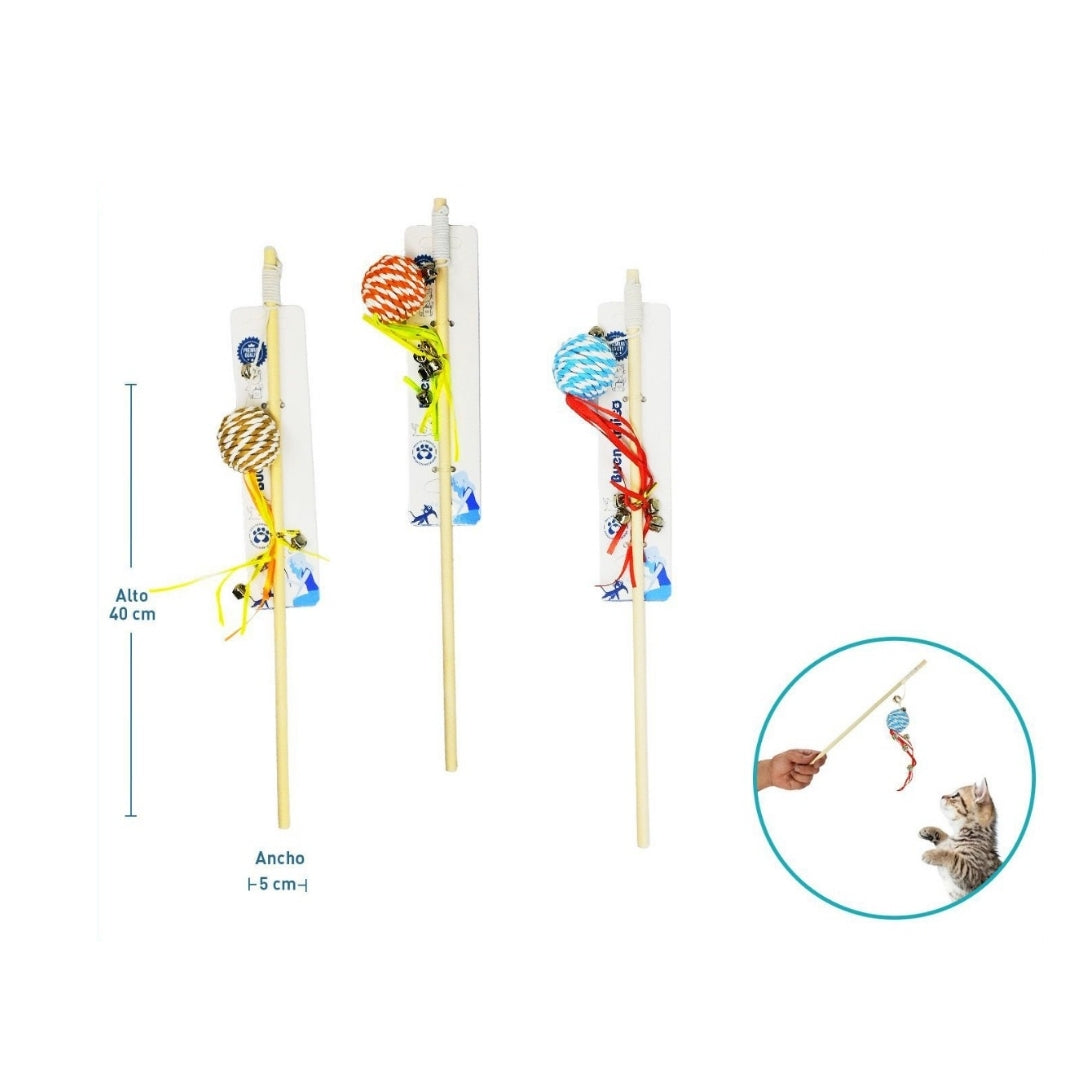 Varita de Juego con Pelotita para Gatos – Buen Amigo