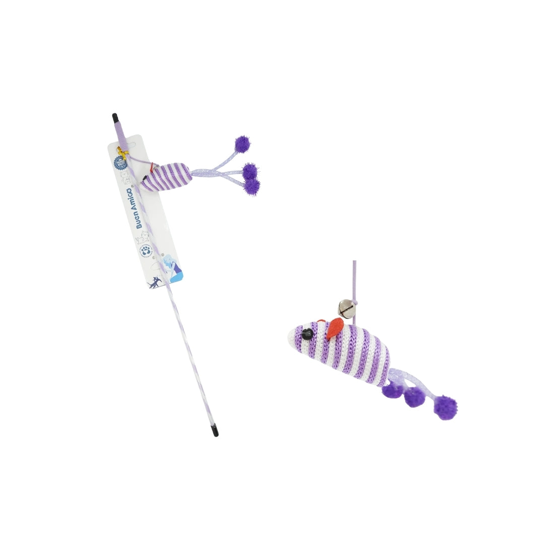 Varita de Juego con Ratón para Gatos – Buen Amigo