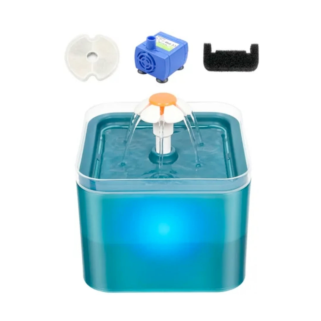 FUENTE DE AGUA AUTOMÁTICA CON FILTRO Y LUZ LED PARA MASCOTAS - Buen Amigo
