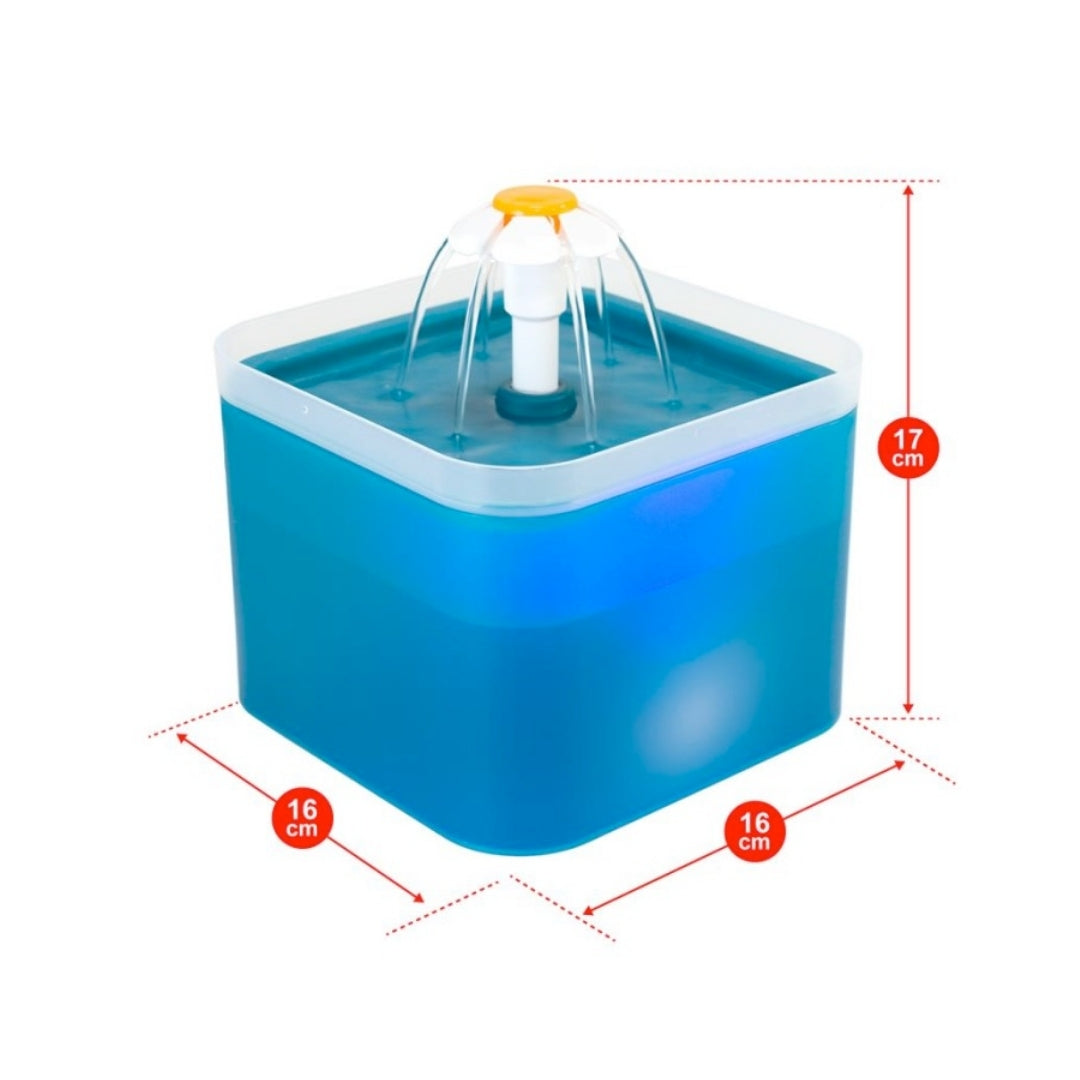 FUENTE DE AGUA AUTOMÁTICA CON FILTRO Y LUZ LED PARA MASCOTAS - Buen Amigo
