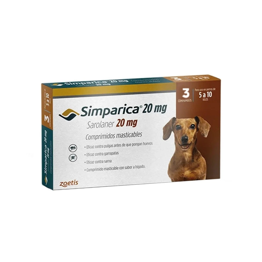 SIMPARICA 3 COMPRIMIDOS PARA PERROS DE 5 A 10 KG