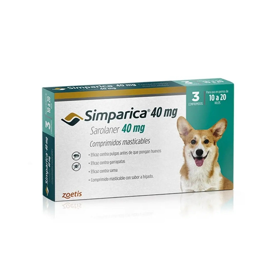 SIMPARICA 3 COMPRIMIDOS PARA PERROS DE 10 A 20 KG
