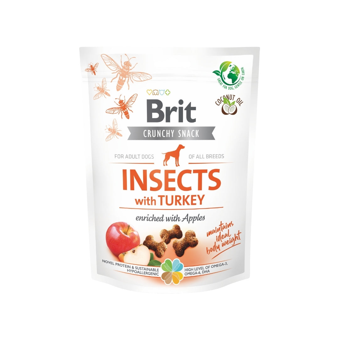 Brit Crunchy Snack Insects with Turkey 200 g - Perros