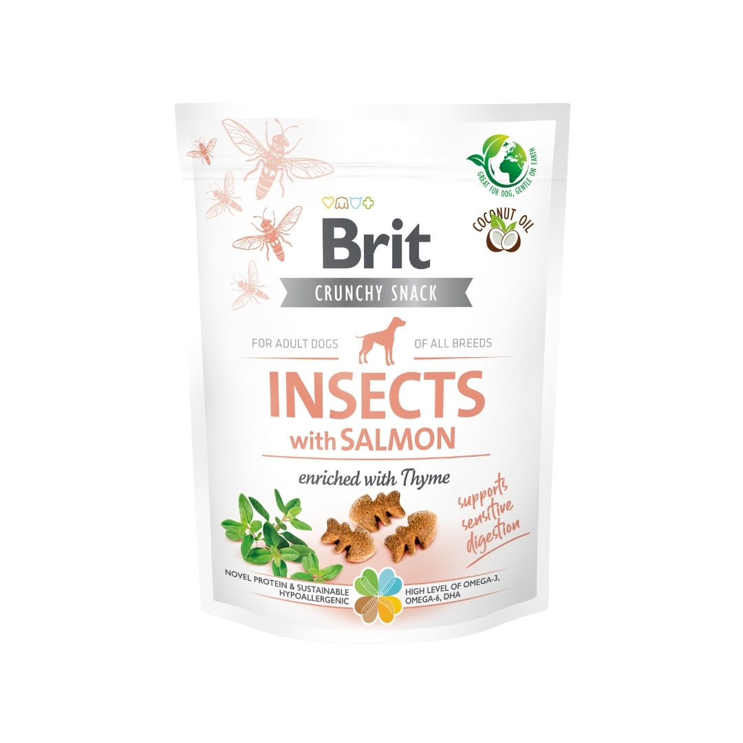 Brit Crunchy Snack Insects with Salmon 200 g - Perros