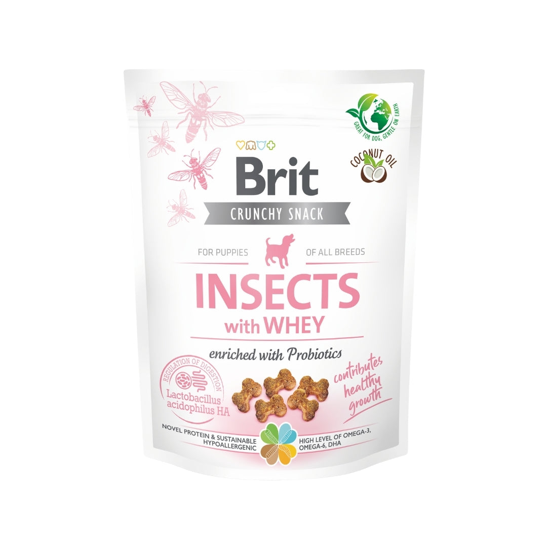 Brit Crunchy Snack Insects with Whey 200 g - Perros