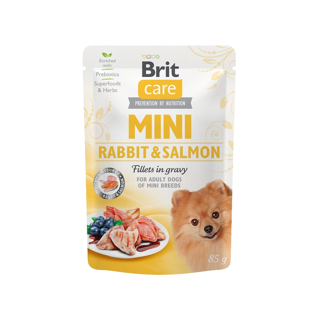 Brit Care Mini Rabbit & Salmon Fillets in Gravy 85 g - Perros