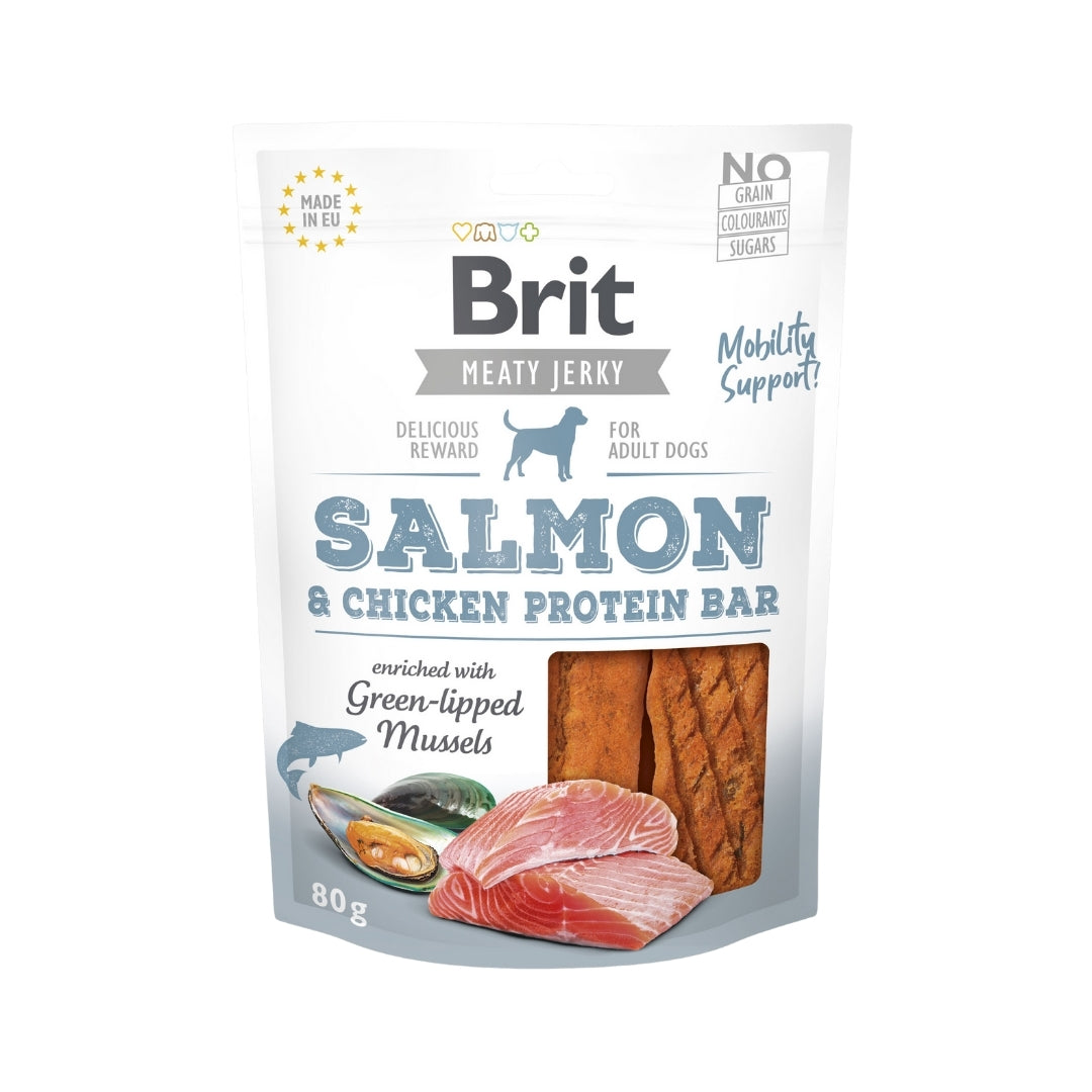 Brit Jerky Snack Salmon Protein Bar for Dogs 80 g - Perros