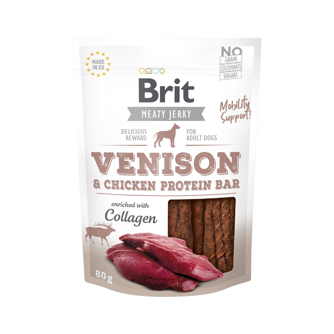 Brit Jerky Snack Venison Protein Bar for Dogs 80 g - Perros