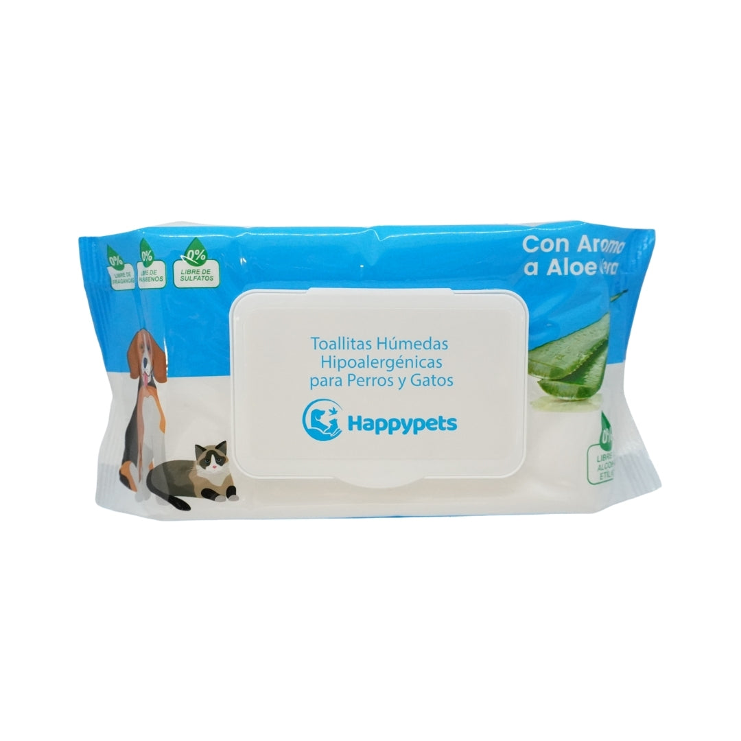 Toallitas Húmedas Aroma Aloe Vera 50 Unidades para Perros y Gatos – Buen Amigo