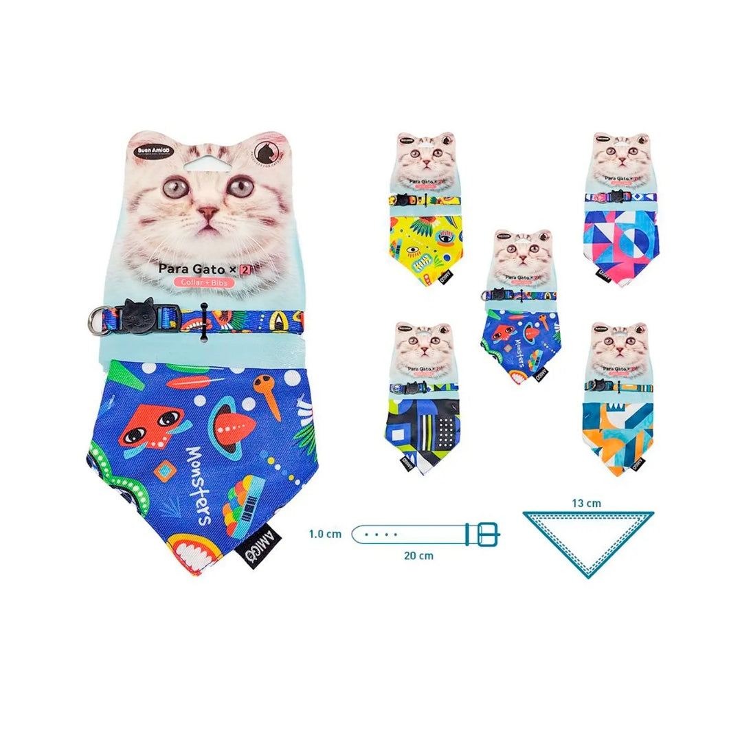 Pañuelo con Collar Ajustable para Gatos – Buen Amigo