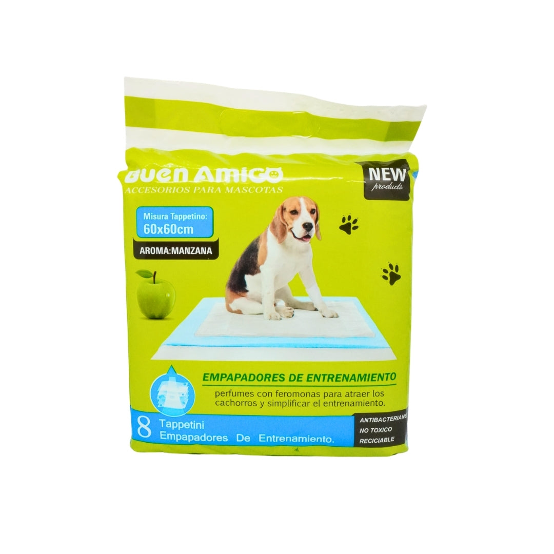 SABANILLAS DE ENTRENAMIENTO 60x60 CM AROMA MANZANA 8 UNIDADES – Buen Amigo