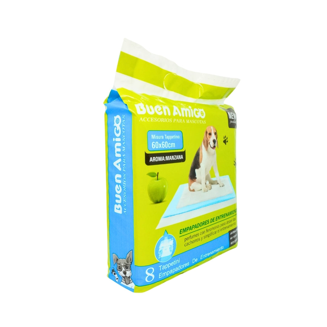 SABANILLAS DE ENTRENAMIENTO 60x60 CM AROMA MANZANA 8 UNIDADES – Buen Amigo